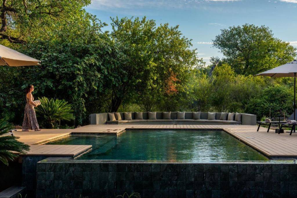 The saltwater pool and deck at Ujima